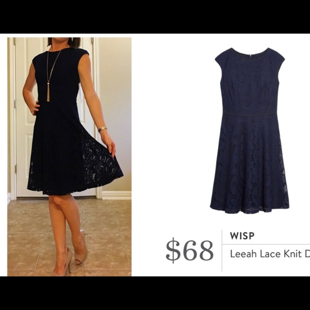 Navy dress with lace detail